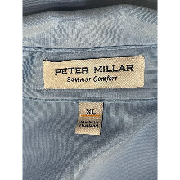 Peter Millar Summer Comfort Men's XL Blue Polo Polyester Shirt Performance Golf - Picture 6 of 10